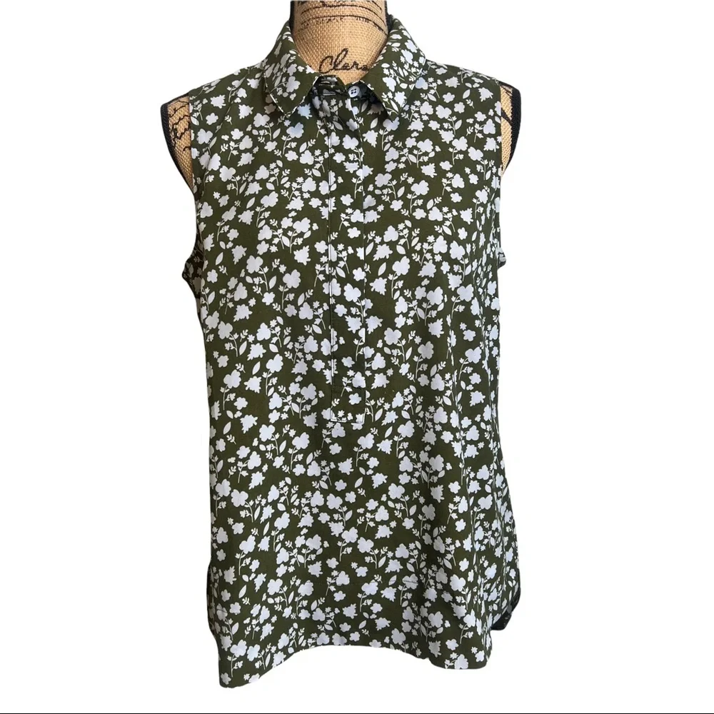 Cabi Sleeveless Green & Blue Pullover Top Shirt Size Medium M - Picture 1 of 6